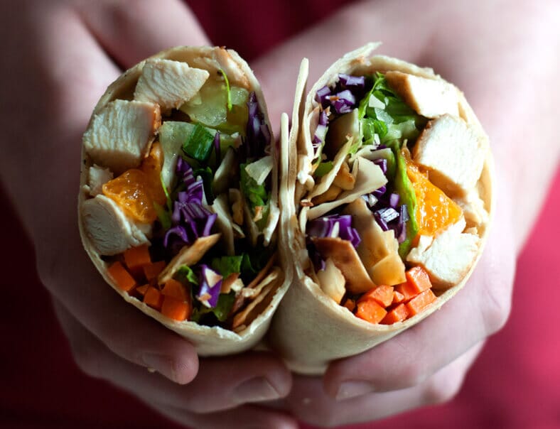 Chinese Chicken Salad on Toufayan Bakeries Wraps