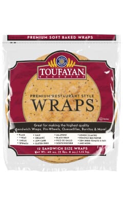Toufayan Premium Southwestern Food Service Wraps