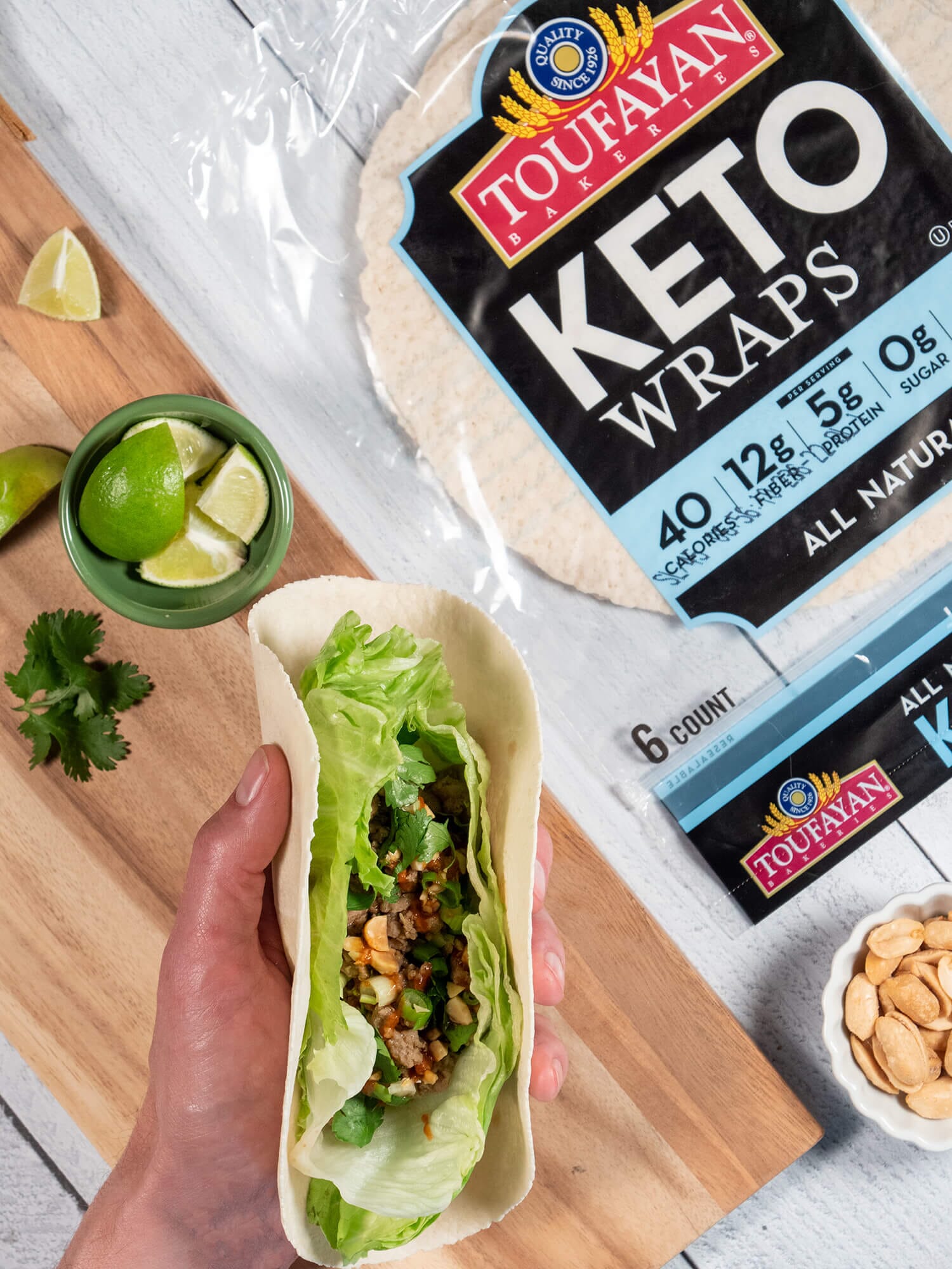 Keto Ginger Lime Lettuce Wrap To Go Vertical With Product